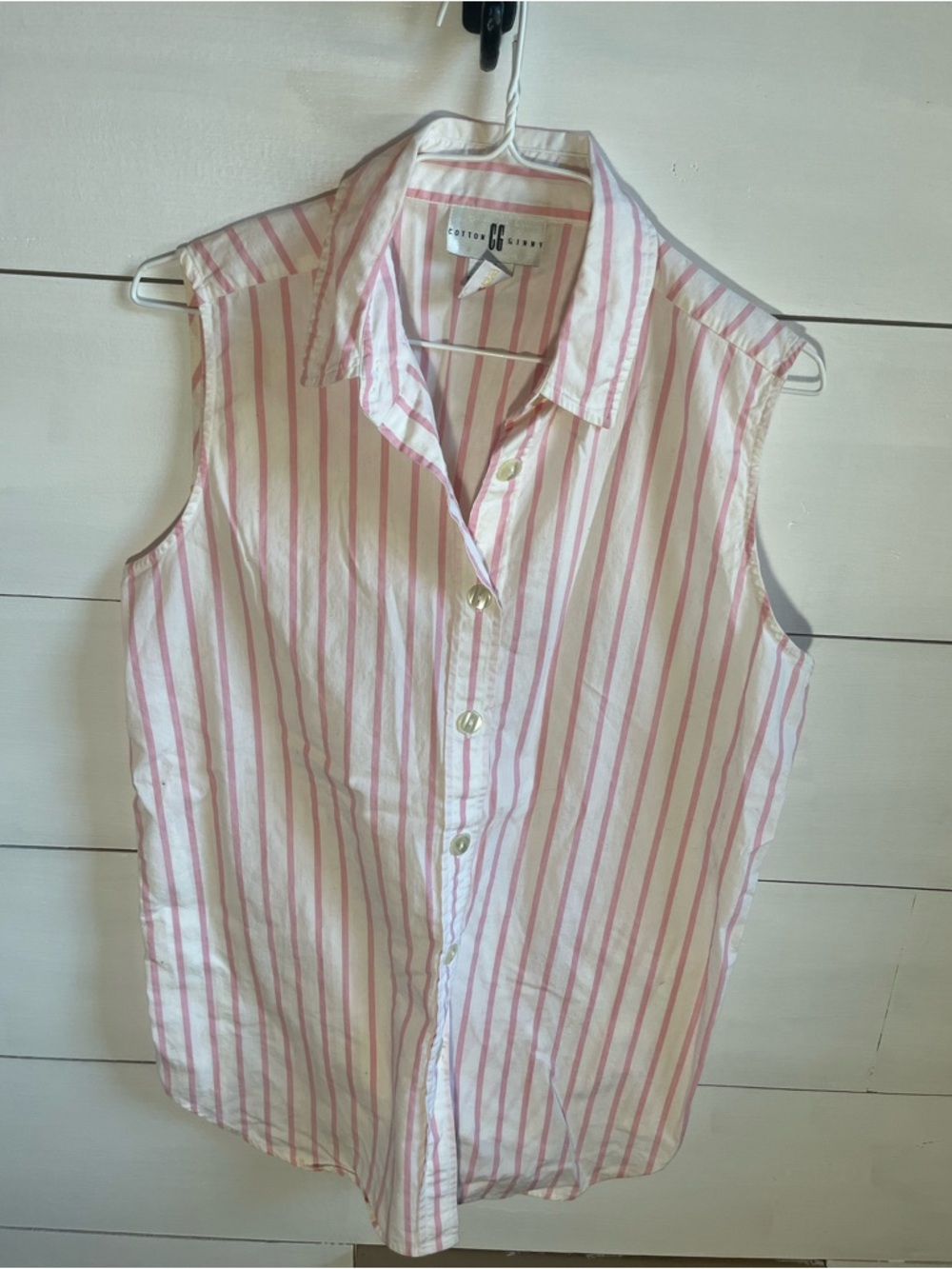 Vintage Cotton Ginny Pink Striped Button-Up Shirt